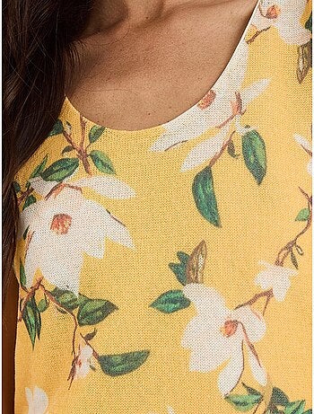 Top camisola de algodón-lycra floral lucci