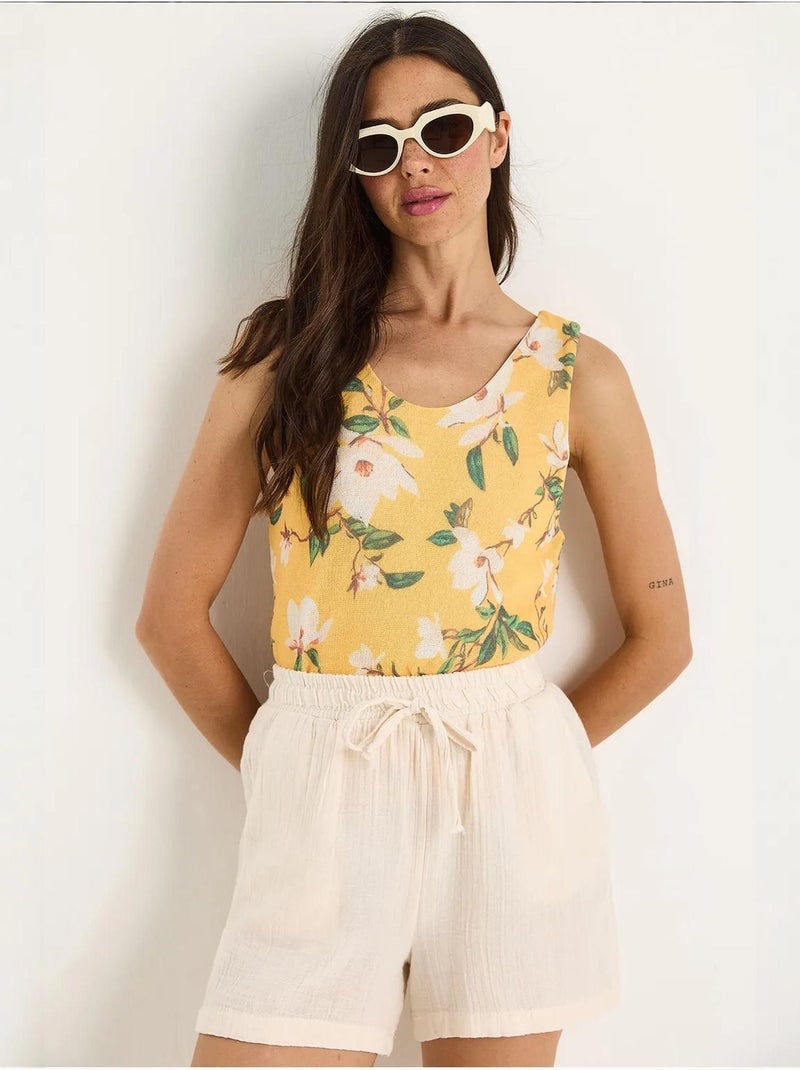 Top camisola de algodón-lycra floral lucci Ámbar - Kiabi