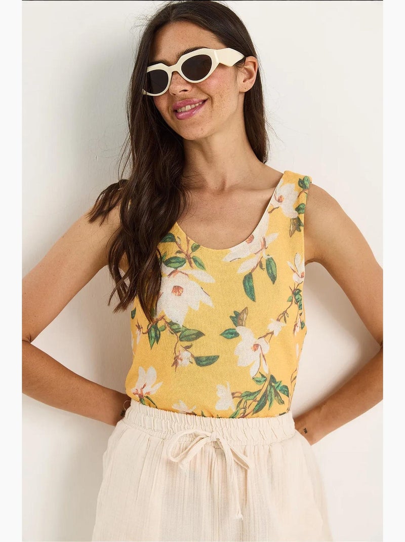Top camisola de algodón-lycra floral lucci Ámbar - Kiabi