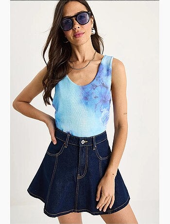 Top camisola de algodón-lycra floral lucci