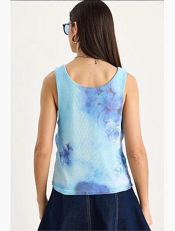 Top camisola de algodón-lycra floral lucci