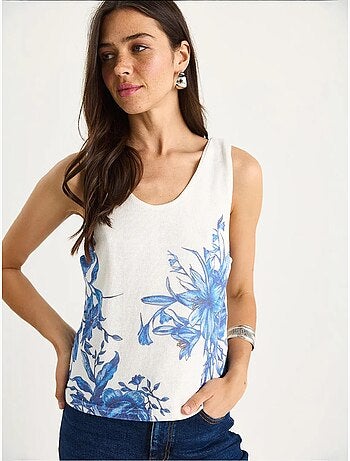 Top camisola de algodón-lycra floral lucci