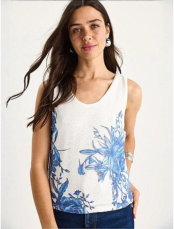 Top camisola de algodón-lycra floral lucci