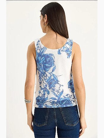 Top camisola de algodón-lycra floral lucci