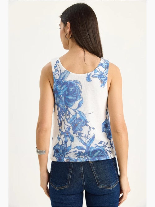 Top camisola de algodón-lycra floral lucci - Kiabi