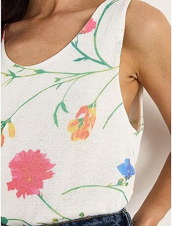 Top camisola de algodón-lycra floral lucci