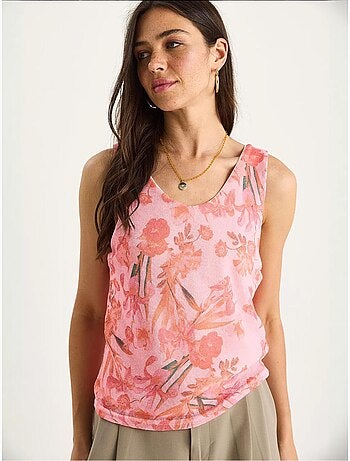 Top camisola de algodón-lycra floral lucci