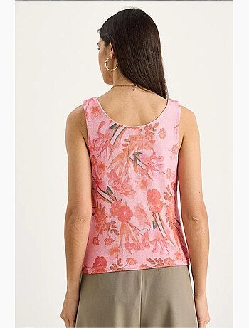 Top camisola de algodón-lycra floral lucci