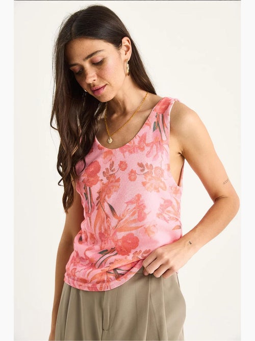 Top camisola de algodón-lycra floral lucci - Kiabi
