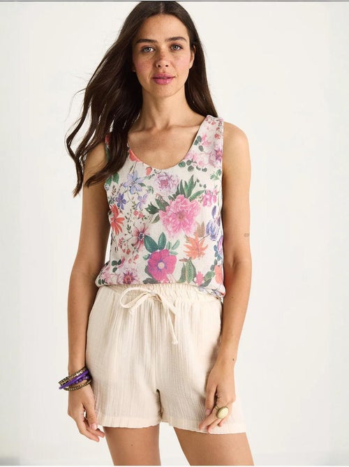Top camisola de algodón-lycra floral lucci - Kiabi