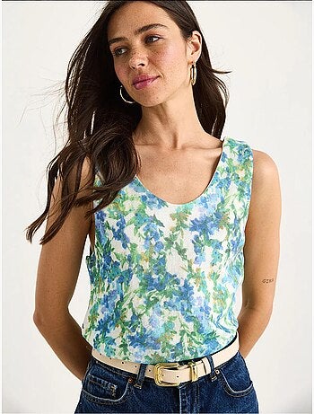 Top camisola de algodón-lycra floral lucci