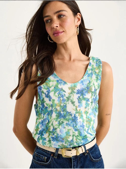 Top camisola de algodón-lycra floral lucci - Kiabi