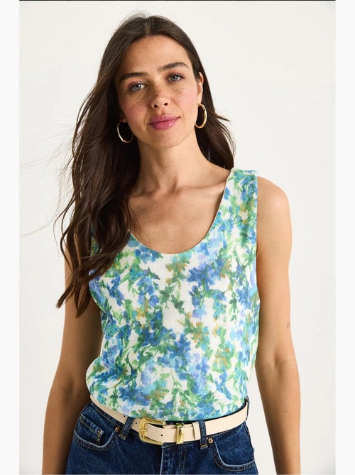 Top camisola de algodón-lycra floral lucci - Kiabi