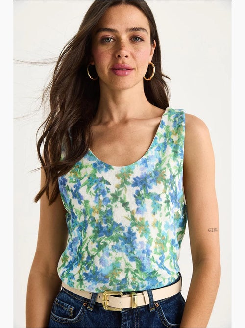Top camisola de algodón-lycra floral lucci - Kiabi