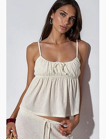 Top camisola de crepé liso busem