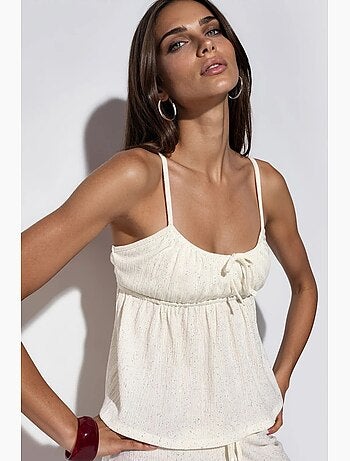 Top camisola de crepé liso busem