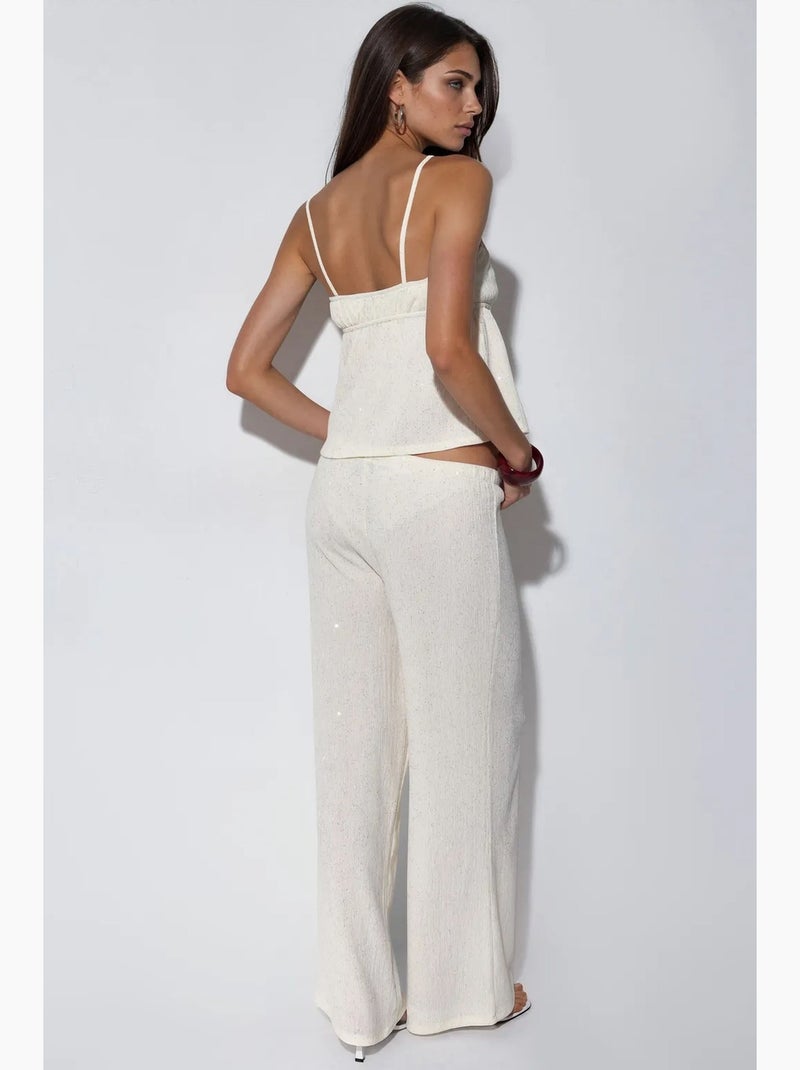 Top camisola de crepé liso busem Blanco roto - Kiabi