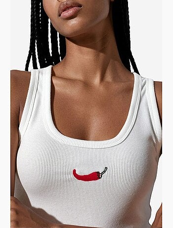Top camisola de punto bordado busem