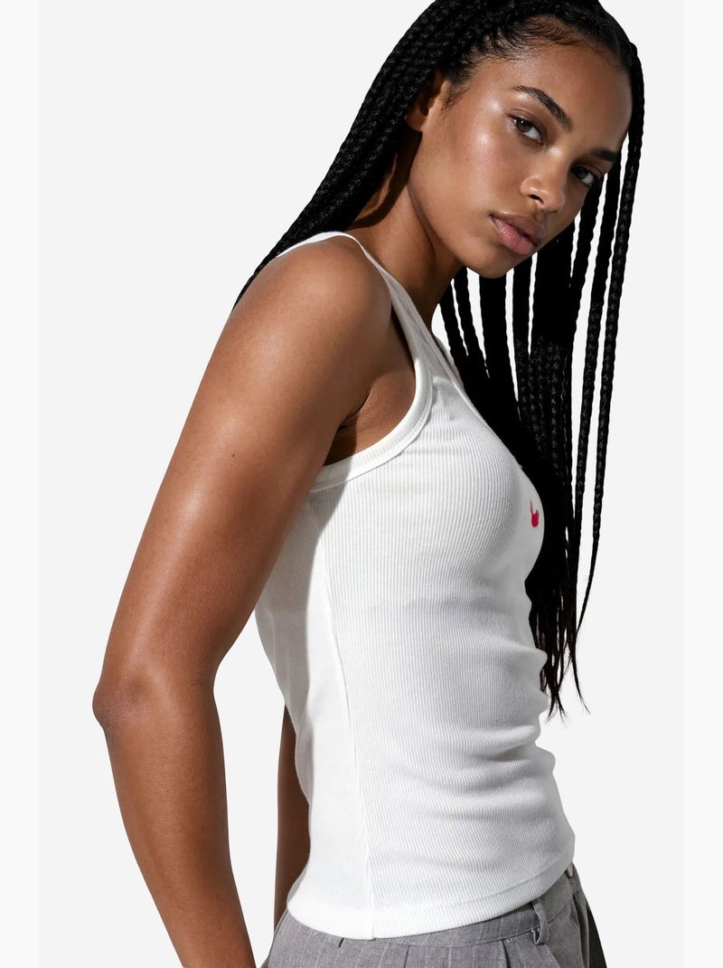 Top camisola de punto bordado busem Blanco - Kiabi