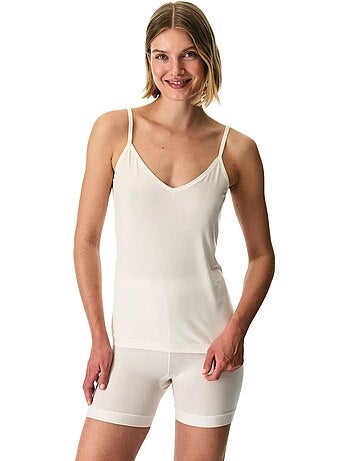 Top camisola de punto liso con cuello en v penti