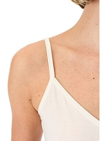 Top camisola de punto liso con cuello en v penti