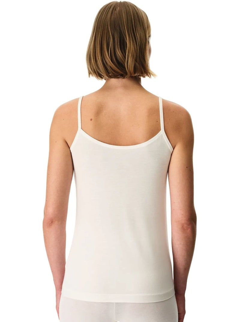 Top camisola de punto liso con cuello en v penti Blanco roto - Kiabi