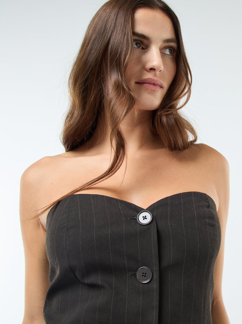 Top chaleco estilo camarero Marron - Kiabi