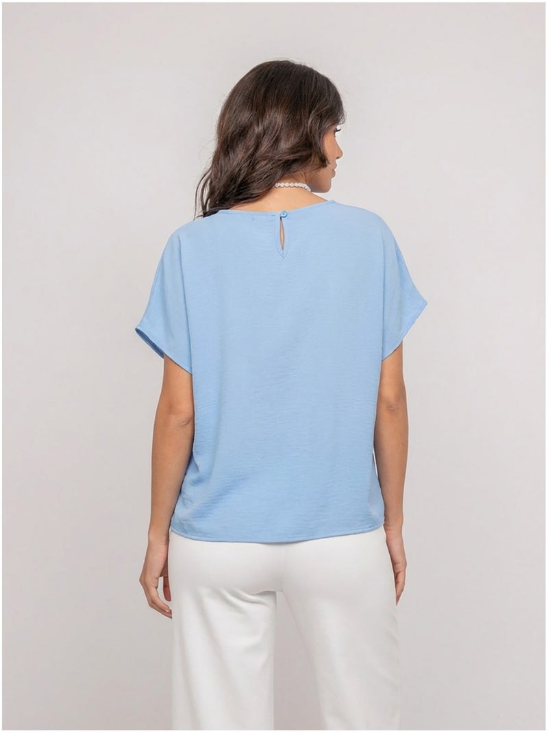 Top con botones y lazo FEYA Azul cielo - Kiabi