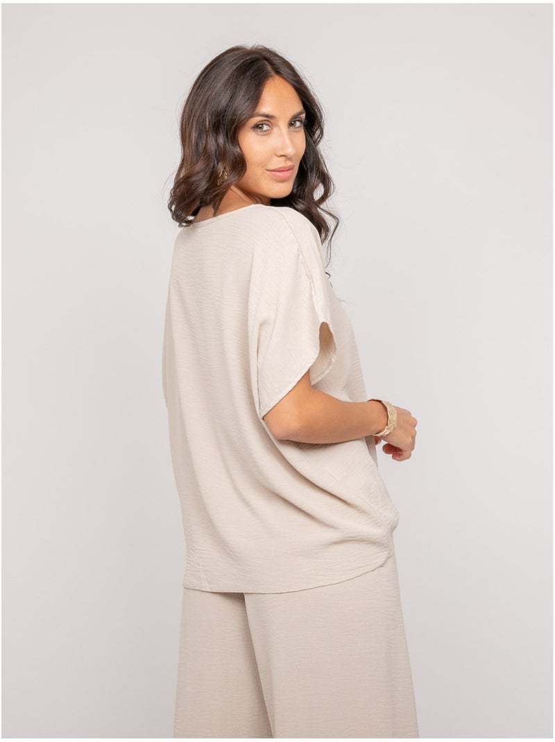 Top con botones y lazo FEYA Beige - Kiabi