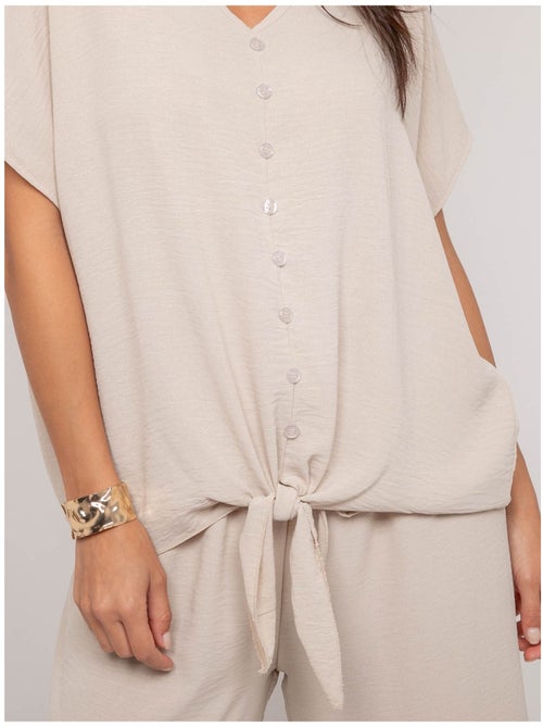 Top con botones y lazo FEYA - Kiabi
