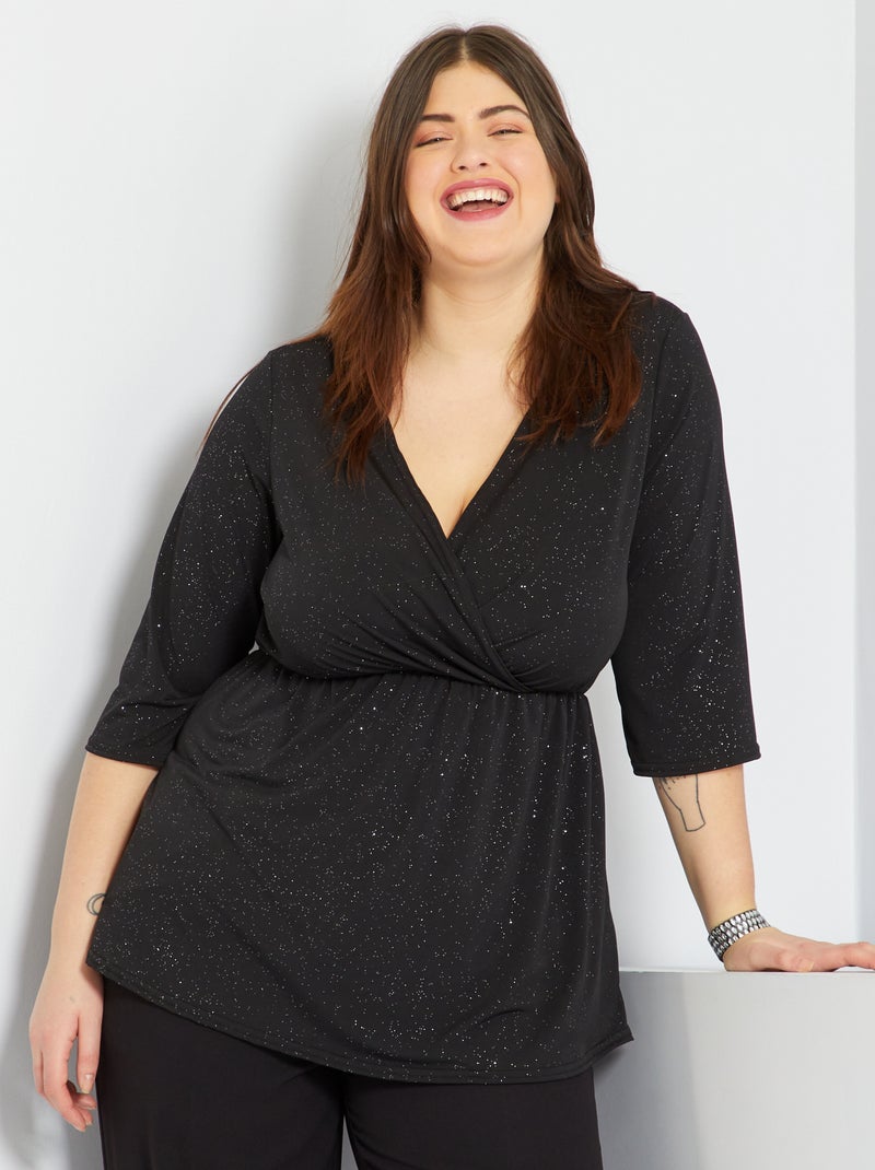 Top con brillos negro - Kiabi