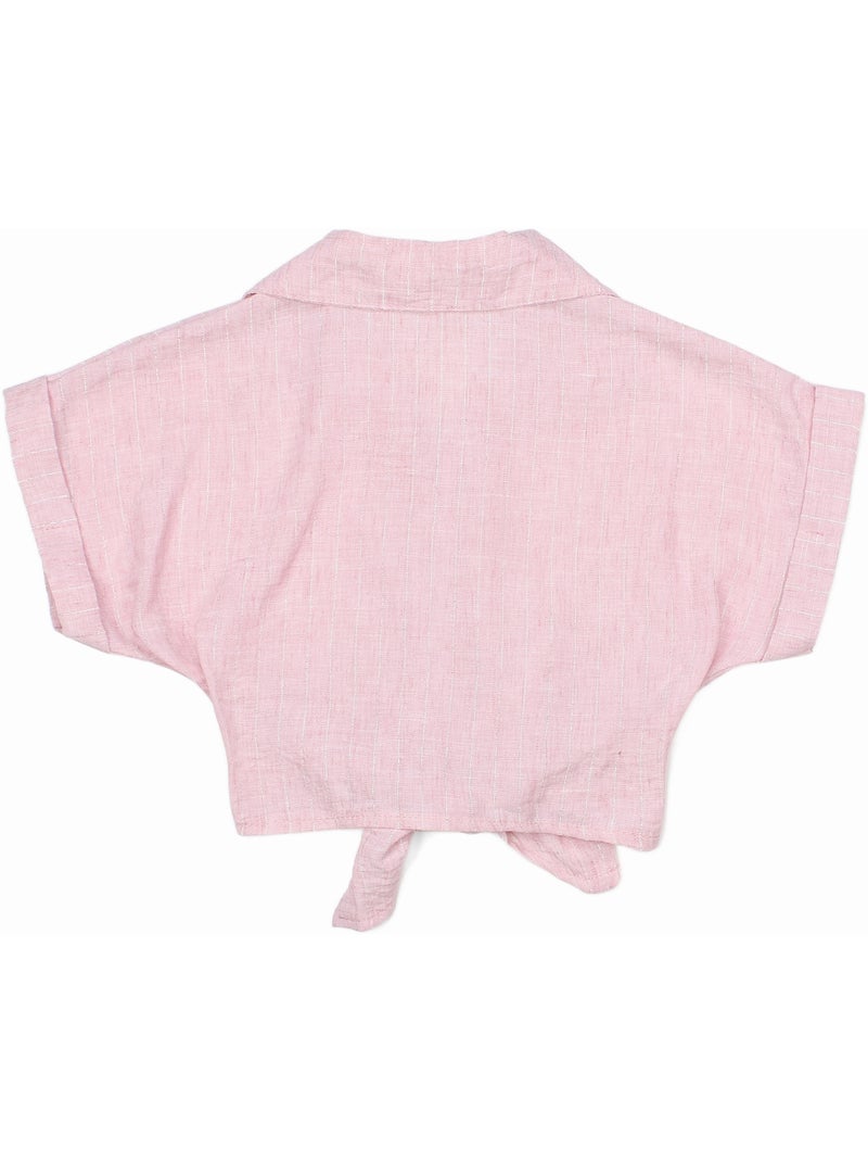 Top con cuello de camisa - Kids Star Rosa - Kiabi