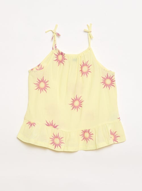 Top con estampado y tirantes finos - Kiabi