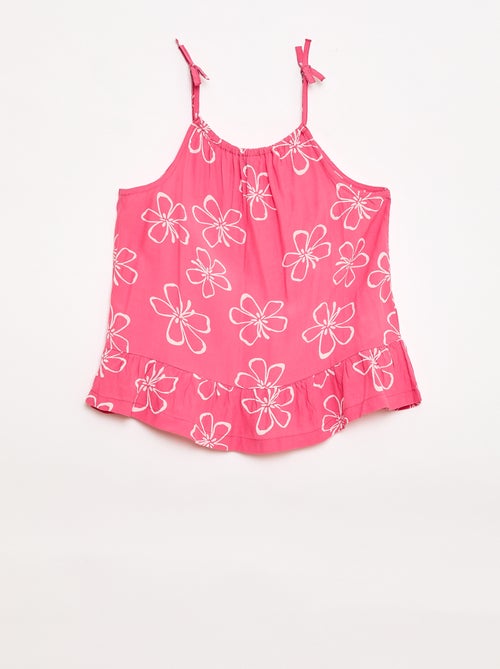 Top con estampado y tirantes finos - Kiabi