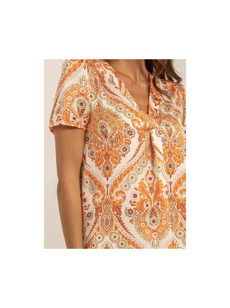 Top con motivos FEZINE Naranja - Kiabi