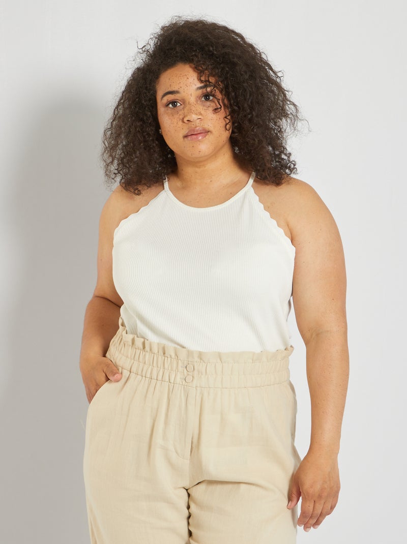 Top con sisa americana Blanco - Kiabi
