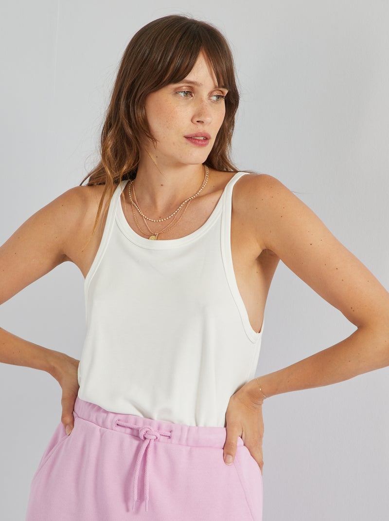 Top con sisas americanas Blanco - Kiabi