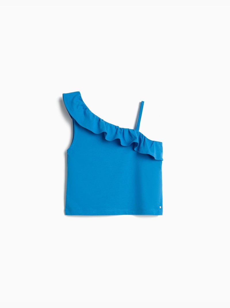 Top con volante, MO Fashion Azul - Kiabi