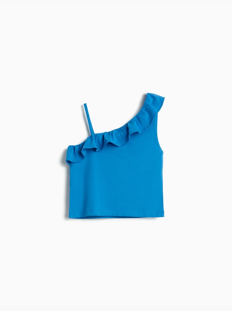 Top con volante, MO Fashion Azul - Kiabi