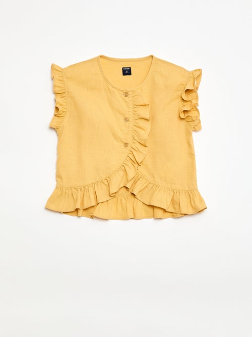 Top con volantes en mezcla de lino - Kiabi Top con volantes en mezcla de lino - Kiabi