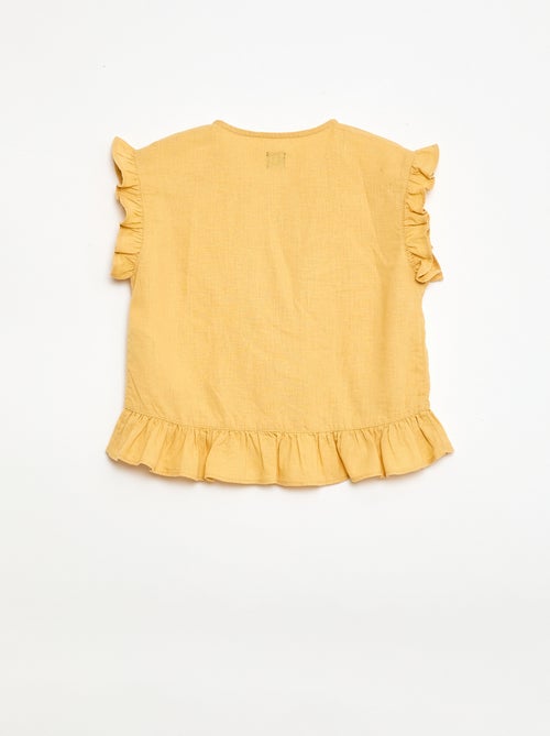Top con volantes en mezcla de lino - Kiabi Top con volantes en mezcla de lino - Kiabi