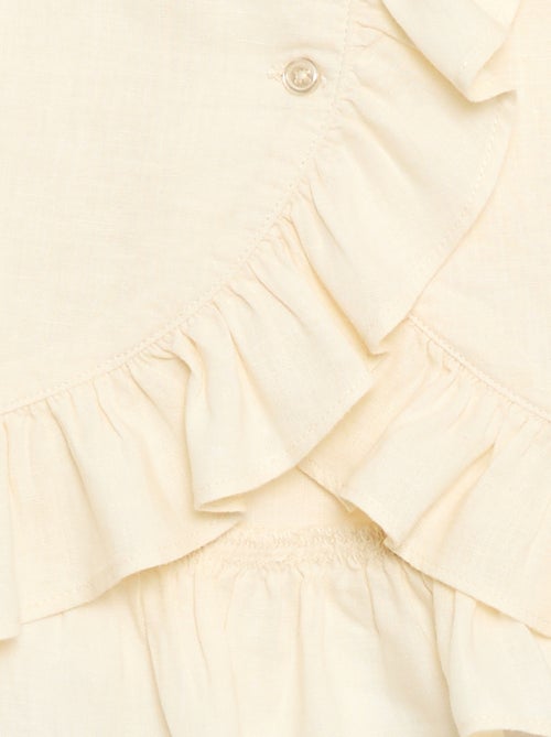 Top con volantes en mezcla de lino - Kiabi Top con volantes en mezcla de lino - Kiabi