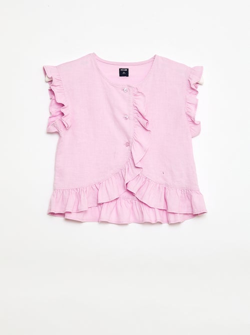 Top con volantes en mezcla de lino - Kiabi Top con volantes en mezcla de lino - Kiabi