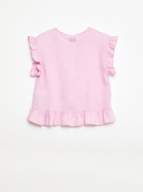 Top con volantes en mezcla de lino - Kiabi Top con volantes en mezcla de lino - Kiabi