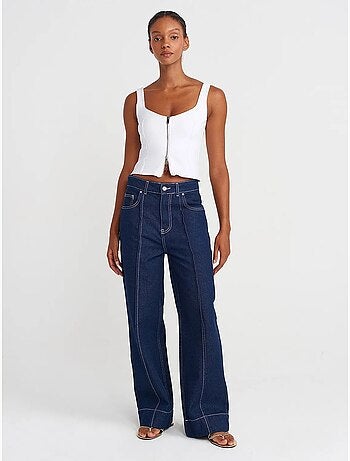 Top corsé cropped de mujer con escote cuadrado dilvin