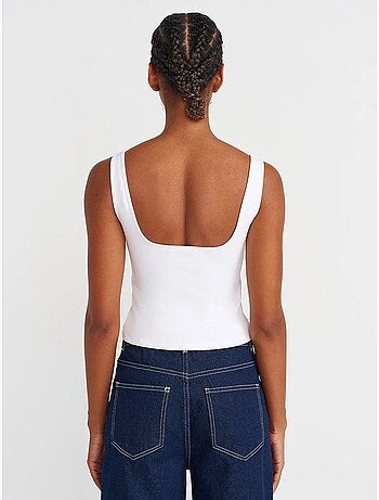 Top corsé cropped de mujer con escote cuadrado dilvin