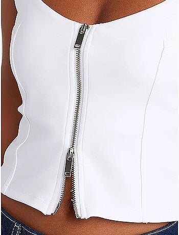 Top corsé cropped de mujer con escote cuadrado dilvin