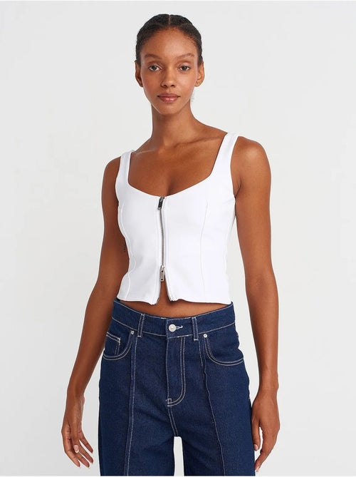 Top corsé cropped de mujer con escote cuadrado dilvin - Kiabi Top corsé cropped de mujer con escote cuadrado dilvin - Kiabi