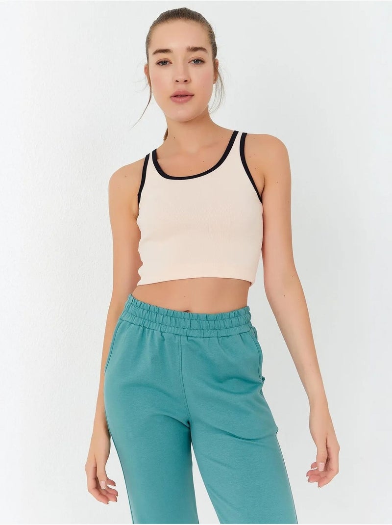 Top corto acanalado sin mangas tommy Beige arcilla - Kiabi