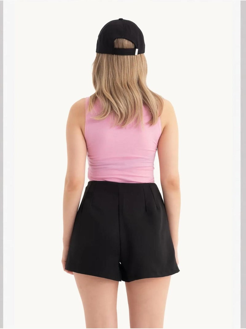 Top corto con cuello halter y aberturas hiccup Rosa - Kiabi